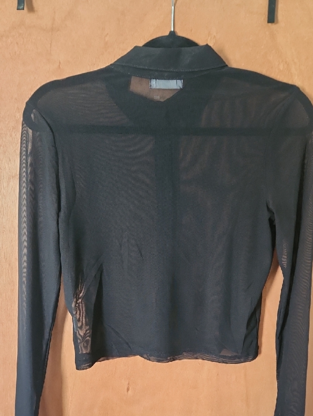Popular 21 Black Sheer Button-Down Shirt Size Large - Picture 4 of 4